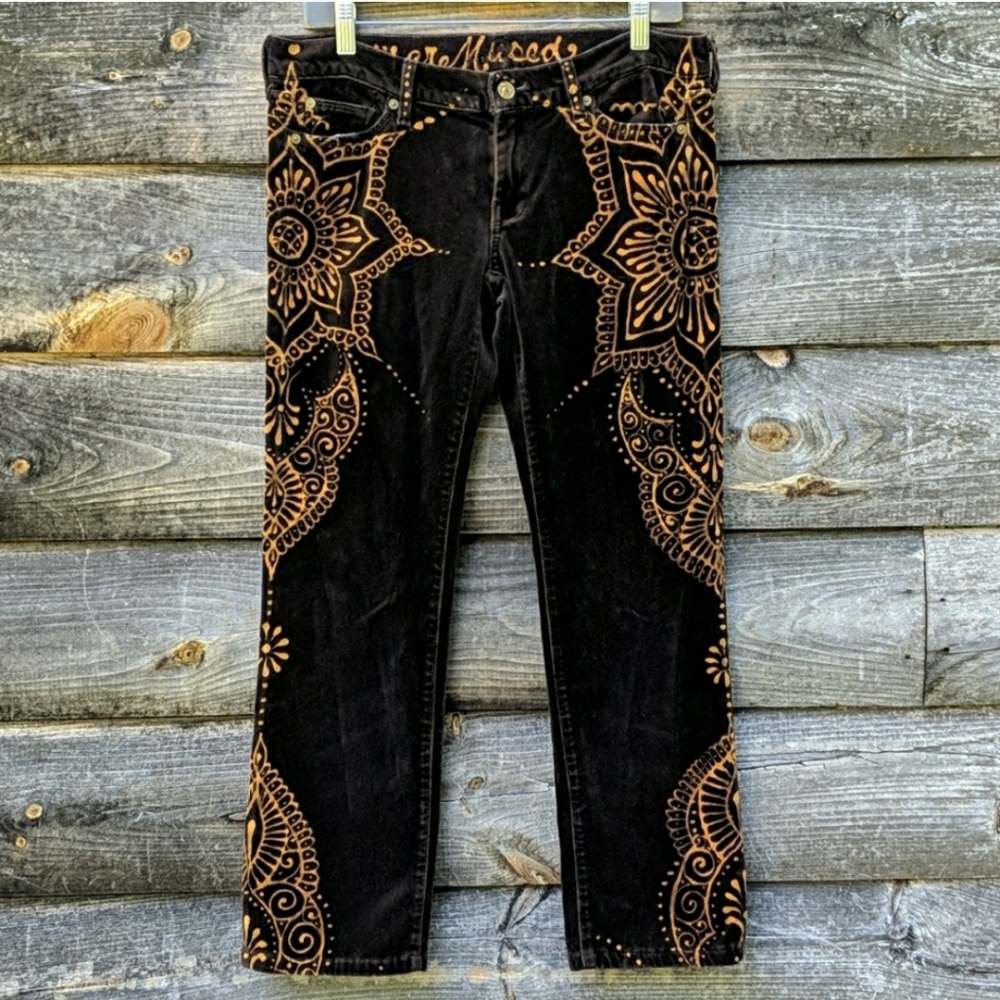 Rare Brown Velvet with Henna Design pants …
